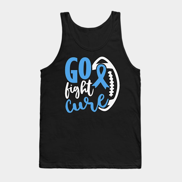 Football Tackle Go Fight Cure Trisomy 18 Awareness Light Blue Ribbon Warrior Support Tank Top by celsaclaudio506